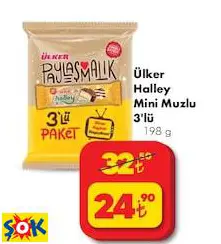 ÜLKER HALLEY MİNİ MUZLU 3'LÜ 198 G